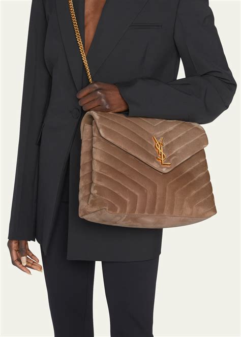 loulou medium ysl quilted suede shoulder bag|st loulou YSL shoulder bag.